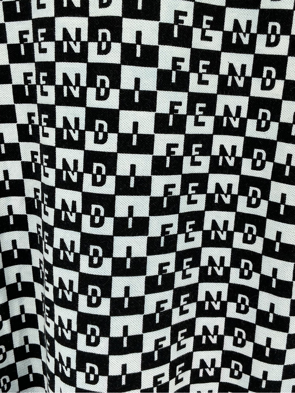 Fendi Vintage Logo Monogram Sleeveless Polo Midi Dress Black White Size 44 - Picture 7 of 9